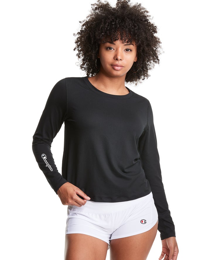 Camiseta Champion Mujer - Soft Touch Cutout Long-Sleeve ( Negras ) 9123574-KG